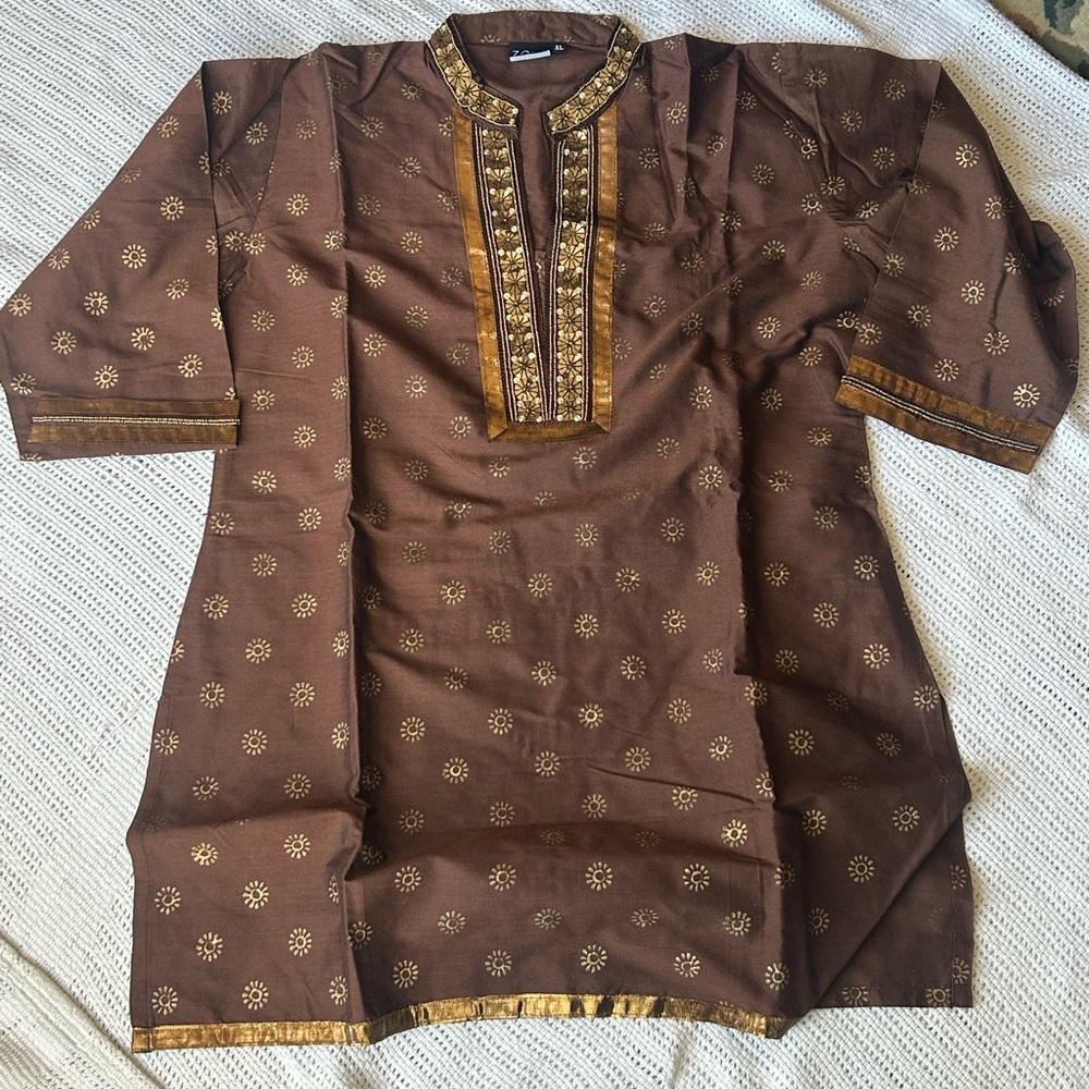 Brown detailed Kurta